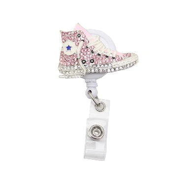 Pink High Top Sneaker Sparkle and Shine Badge Reel