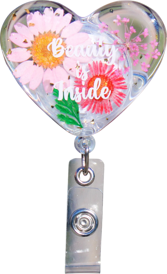 Beauty is Inside Glitterific Badge Reel