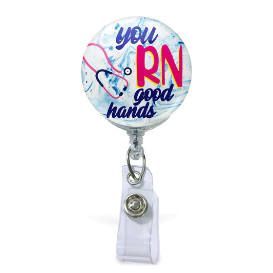 You RN Good Hands Badge Reel