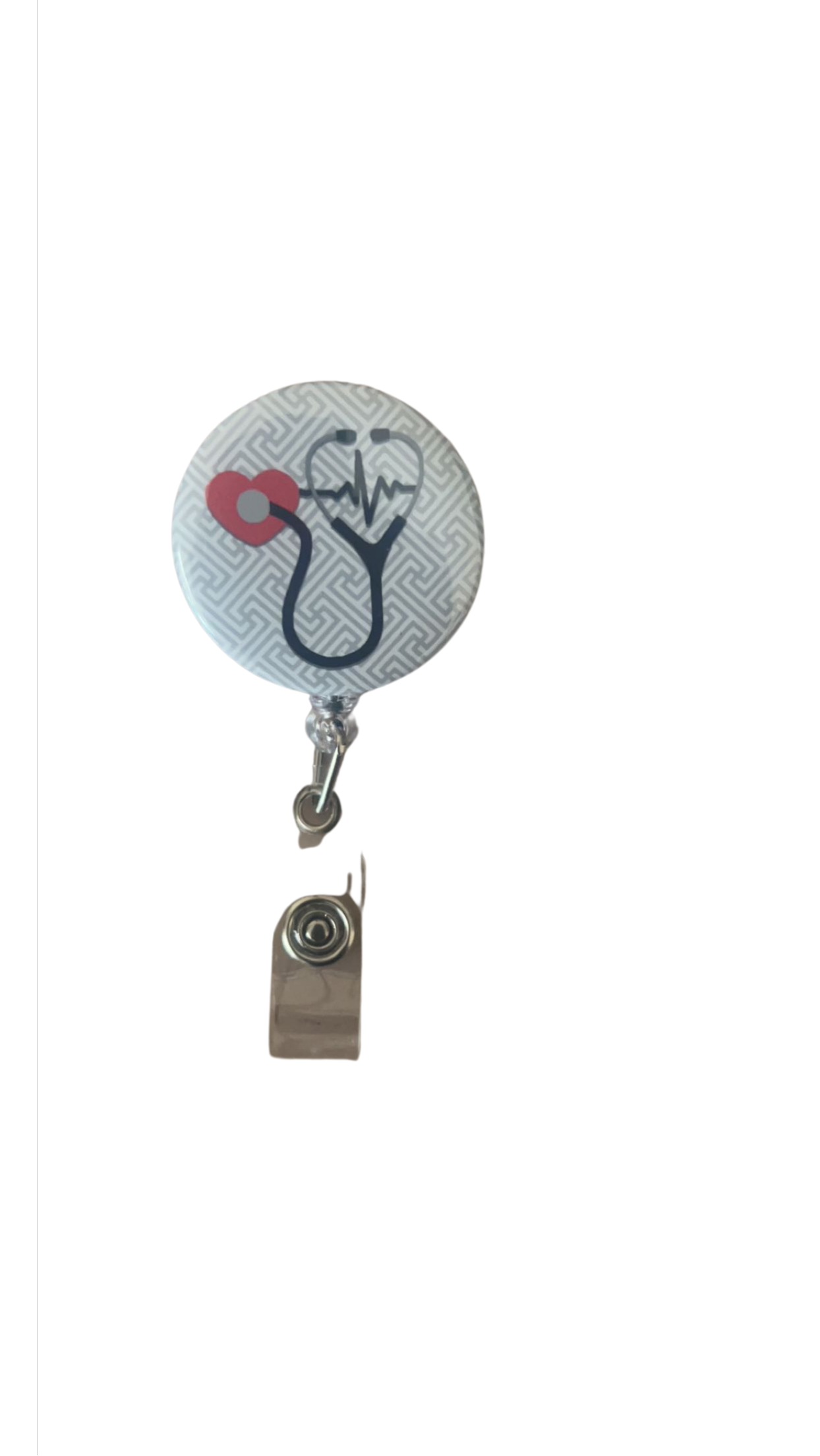 Stethoscope Heart Beat Badge Reel