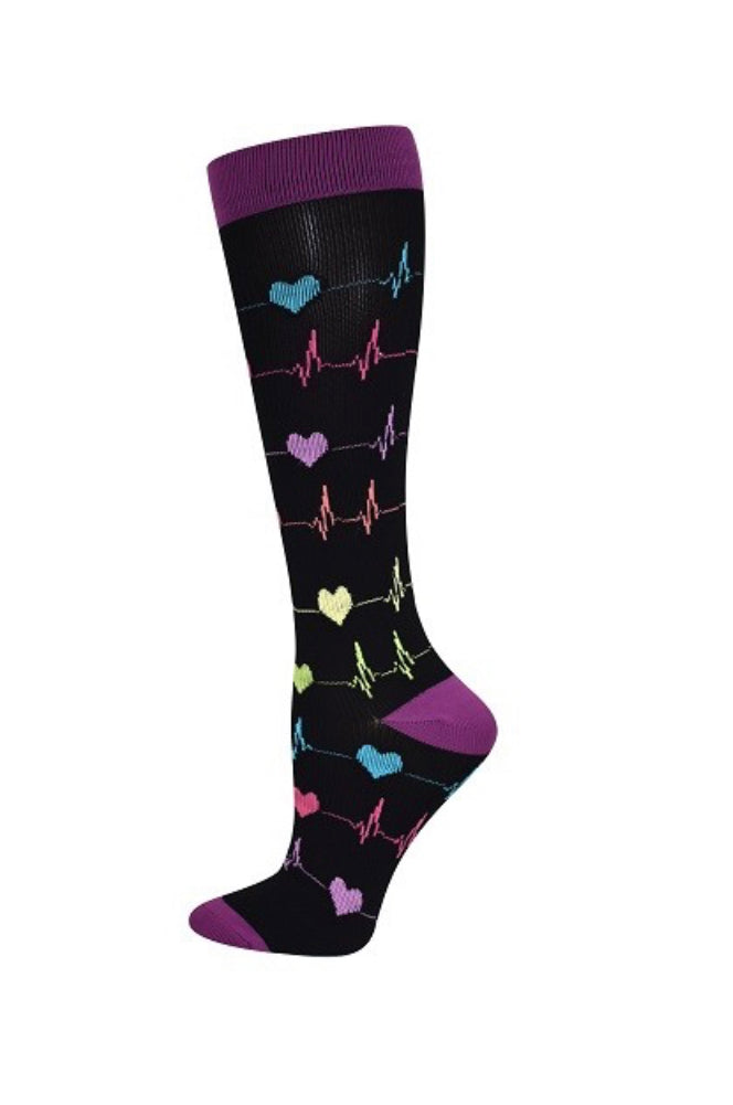 Premium Hearts EKG Fashion Compression Sock